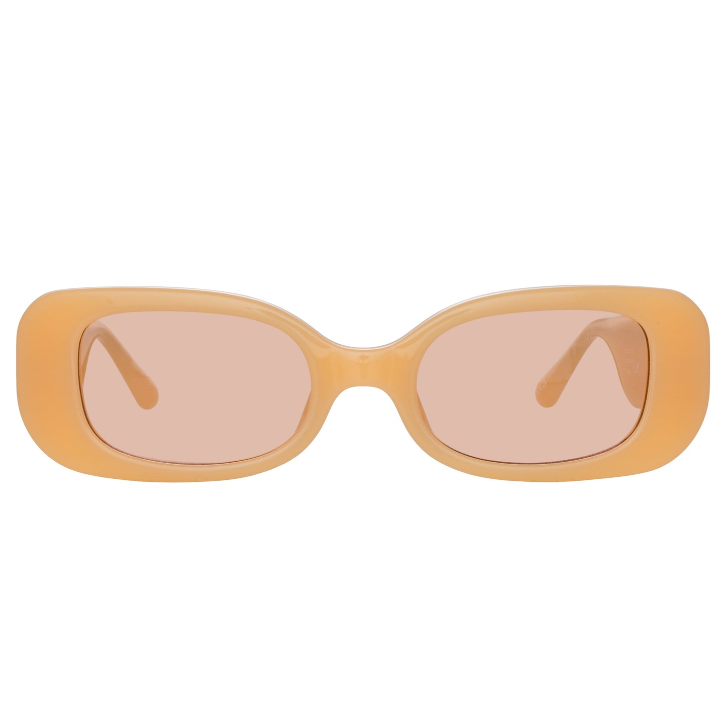 Linda Farrow Lola Rectangular Sunglasses in Peach C1