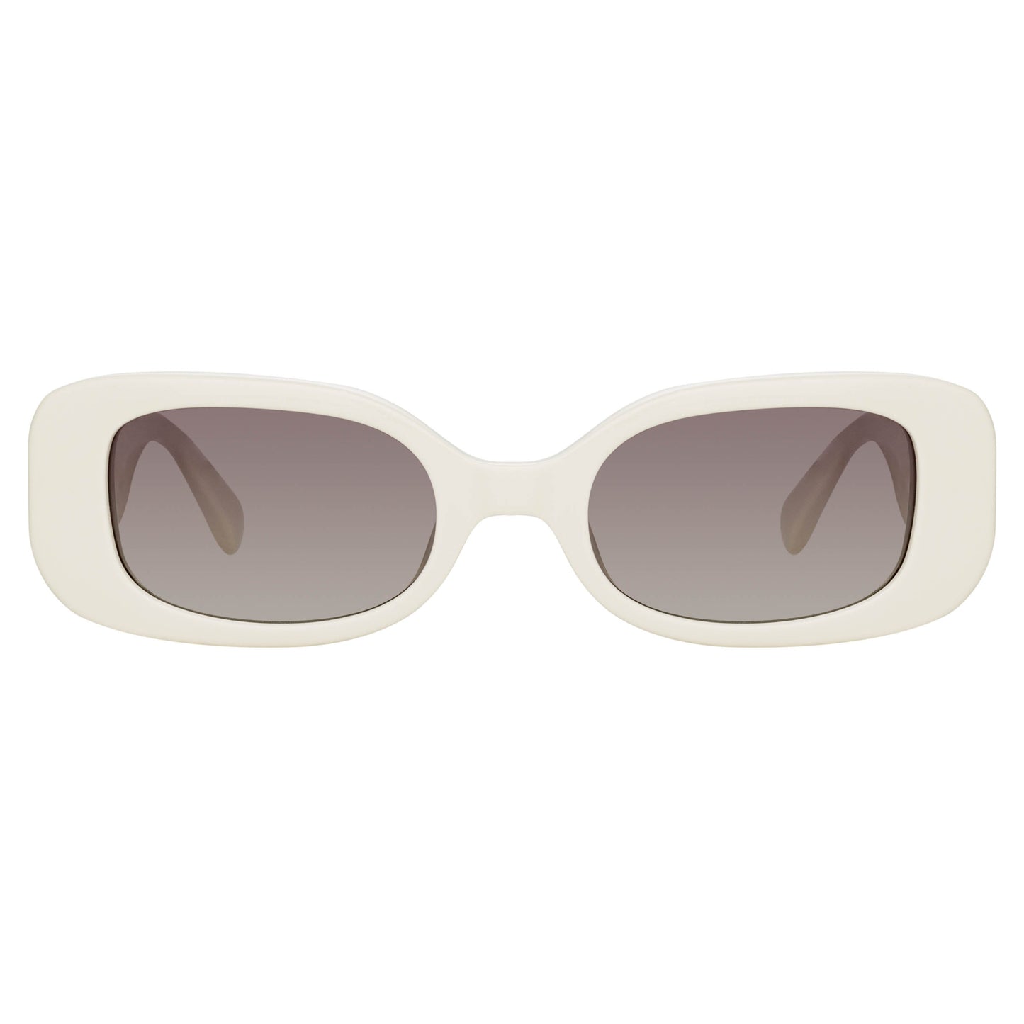 Linda Farrow Lola Rectangular Sunglasses in White C3 52