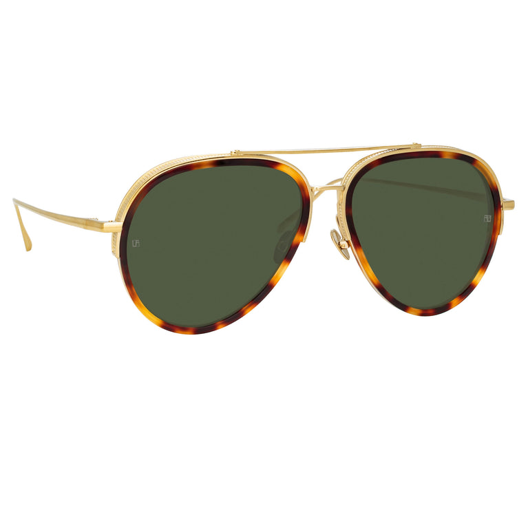 Linda Farrow Abel Aviator Sunglasses in Tortoiseshell C2 58