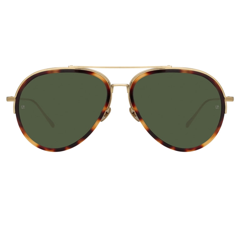 Linda Farrow Abel Aviator Sunglasses in Tortoiseshell C2 58