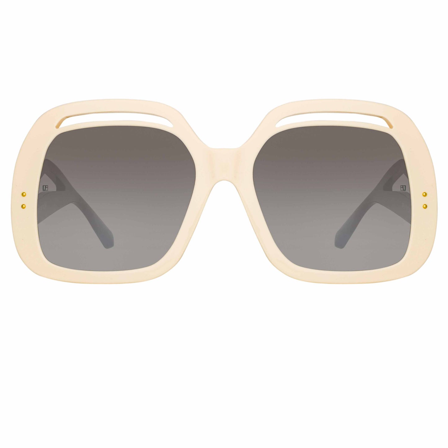 Linda Farrow Renata Oversized Sunglasses in Cream C3 61