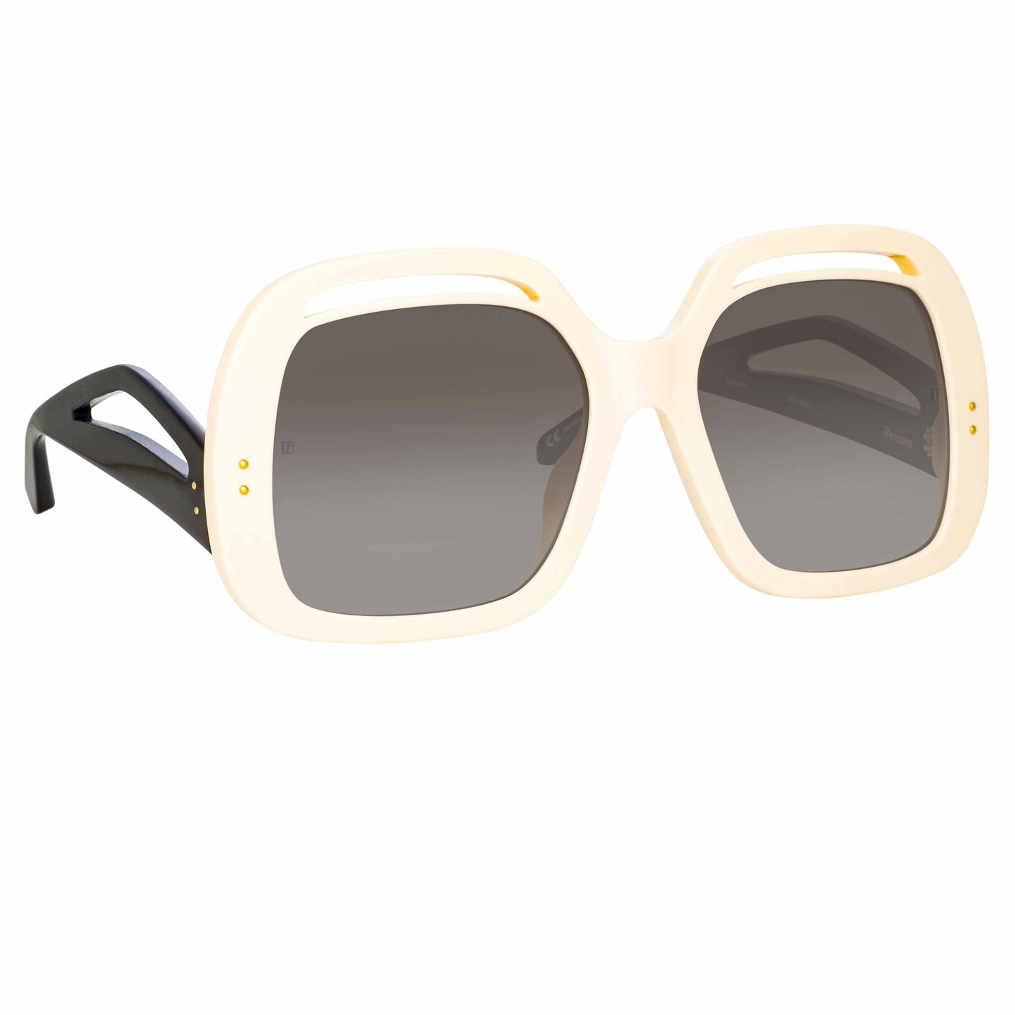 Linda Farrow Renata Oversized Sunglasses in Cream C3 61