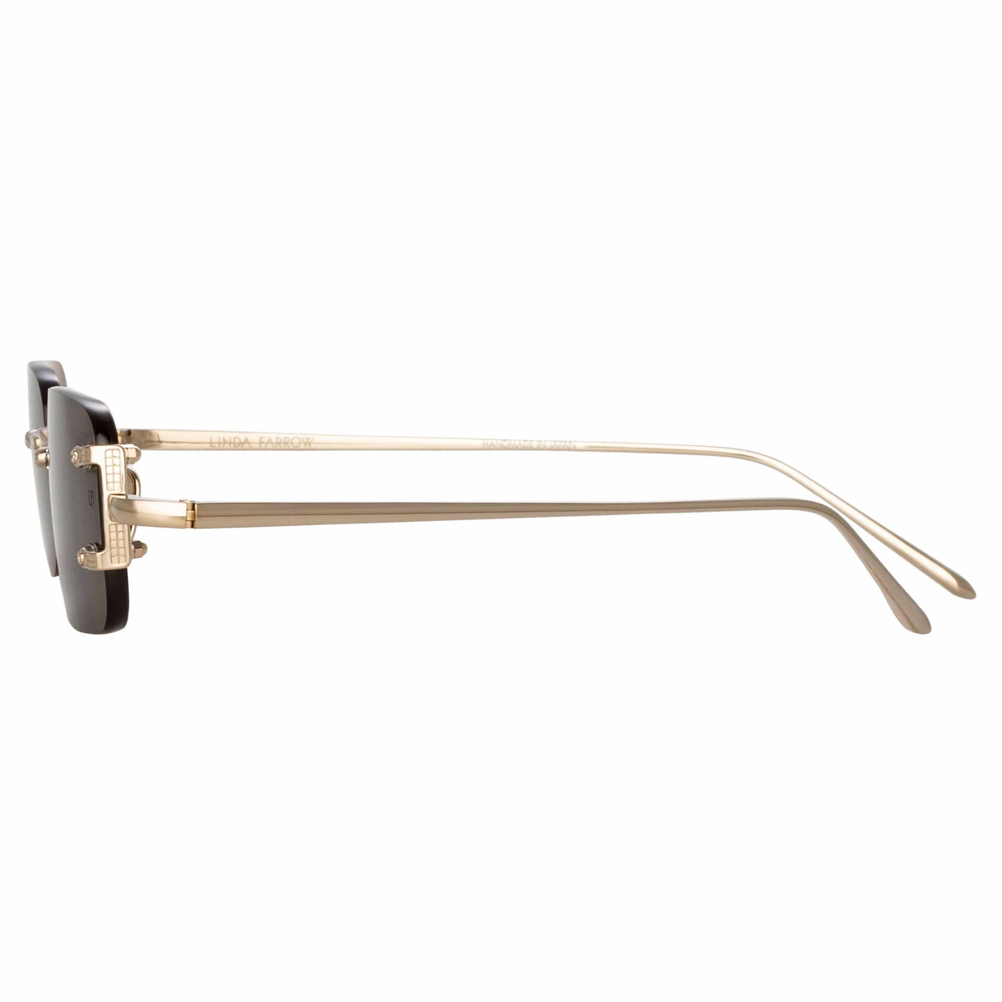 Linda Farrow Taylor Rectangular Sunglasses in Light Gold and Brown C2 3
