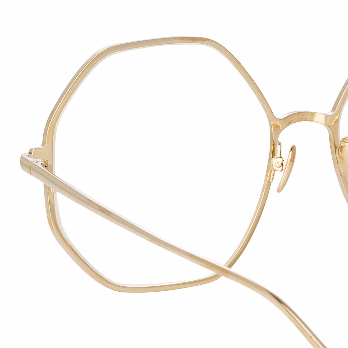 Linda Farrow Leif Oversized Optical Frame in Light Gold and Cream C8 60