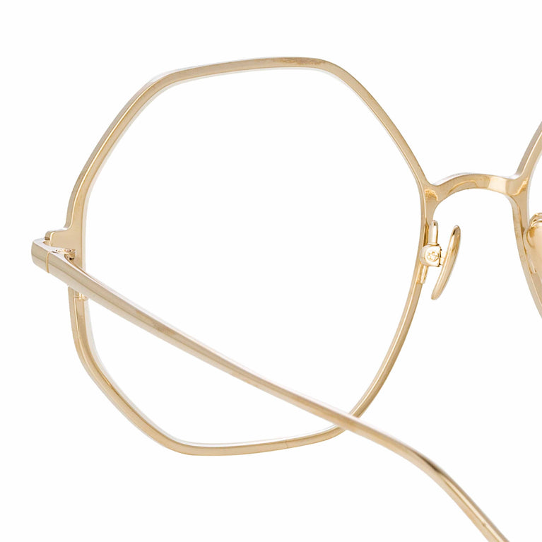 Linda Farrow Leif Oversized Optical Frame in Light Gold and Cream C8 60