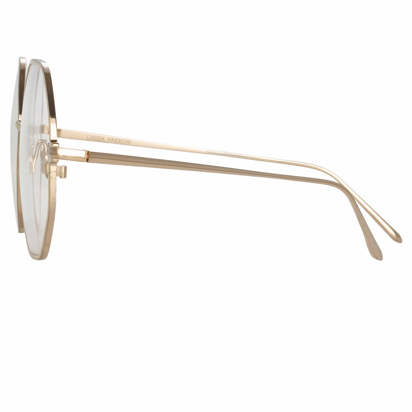 Linda Farrow Leif Oversized Optical Frame in Light Gold and Cream C8 60