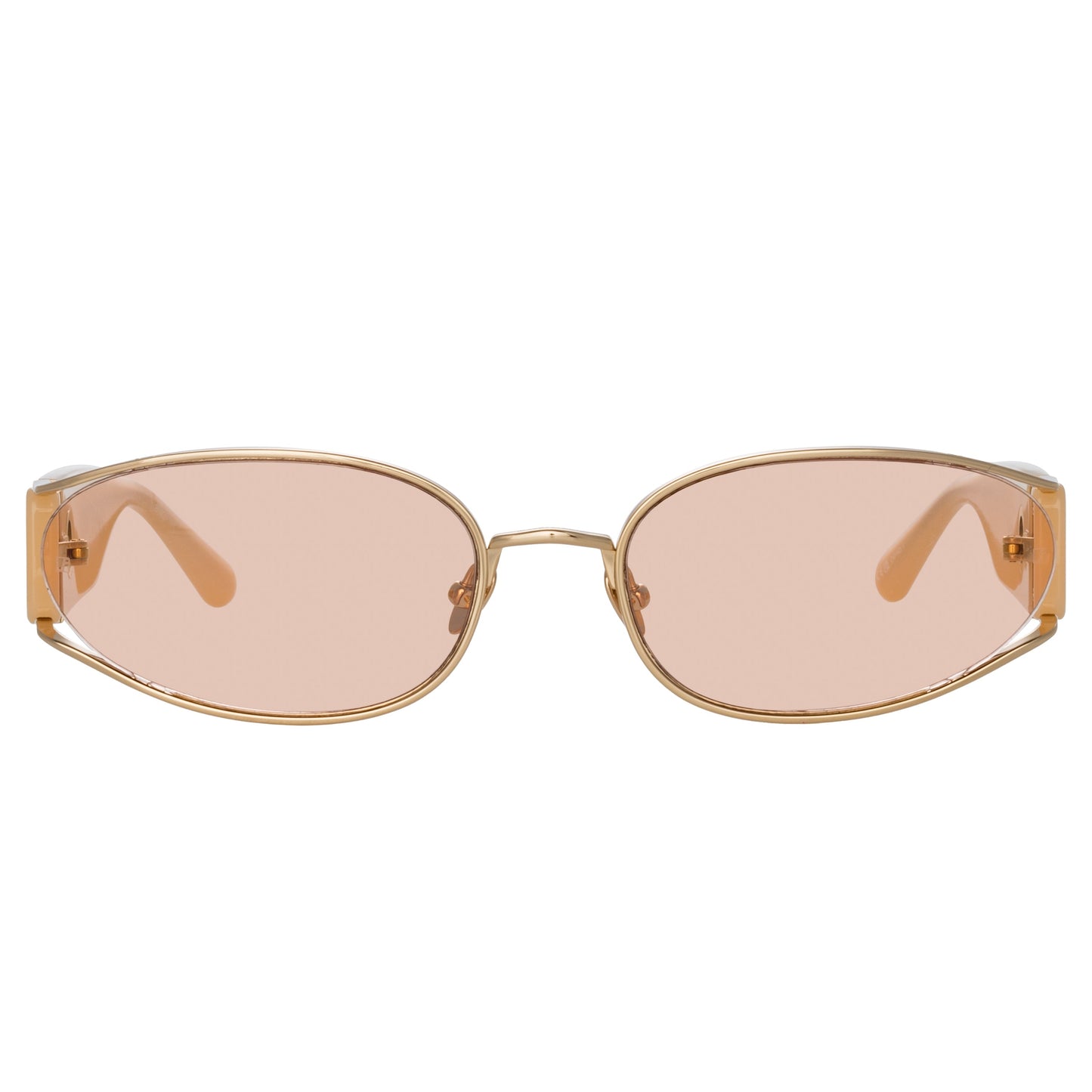 Linda Farrow Shelby Cat Eye Sunglasses in Peach C5 62