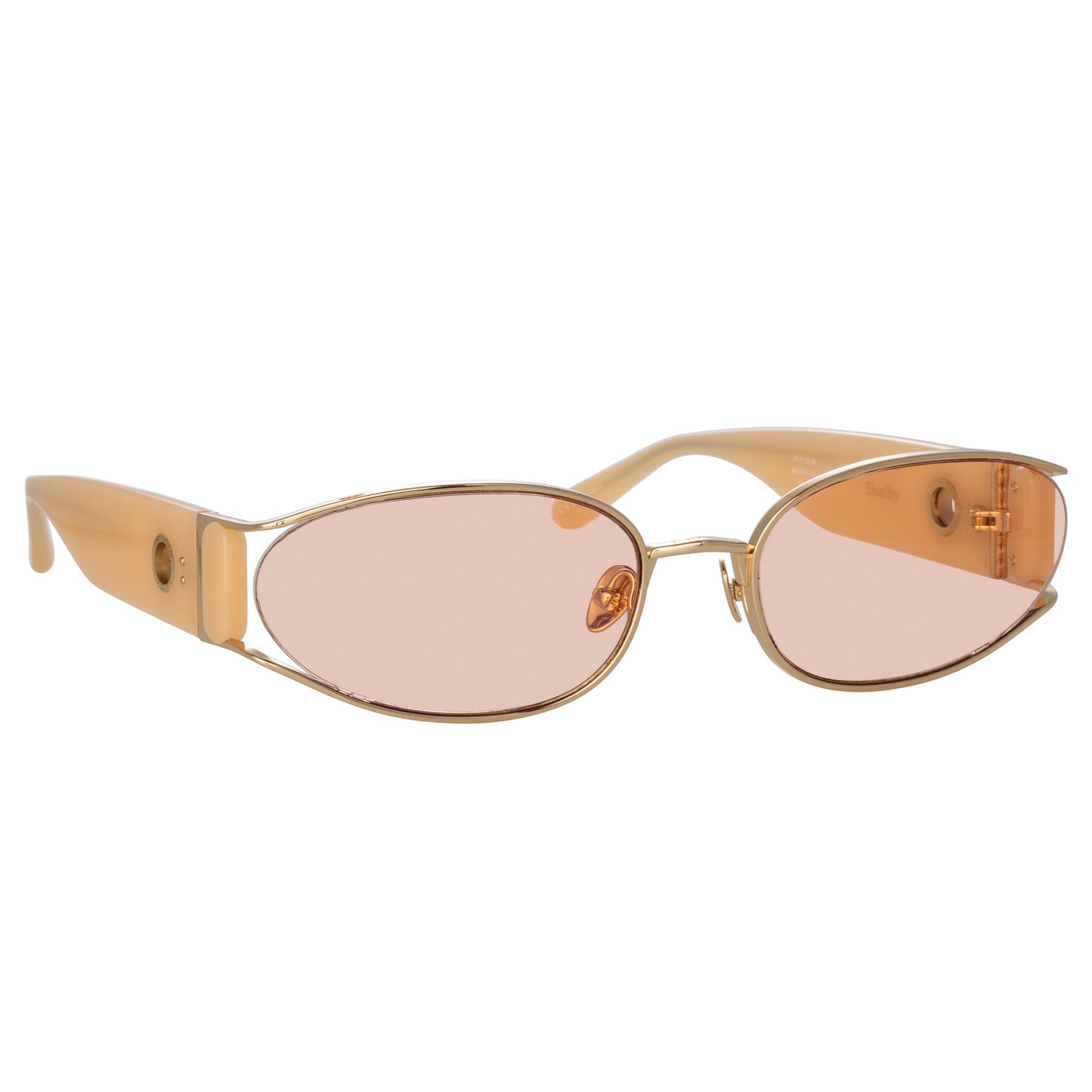 Linda Farrow Shelby Cat Eye Sunglasses in Peach C5 62