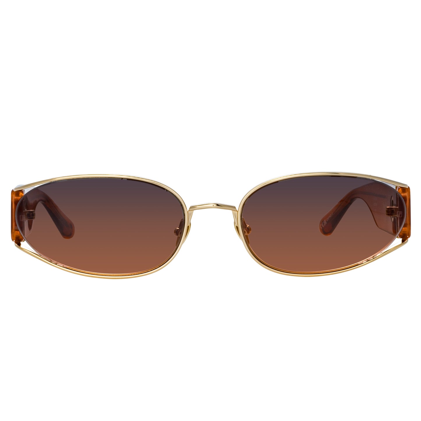 Linda Farrow Shelby Cat Eye Sunglasses in Light Gold and Dusk C6 62
