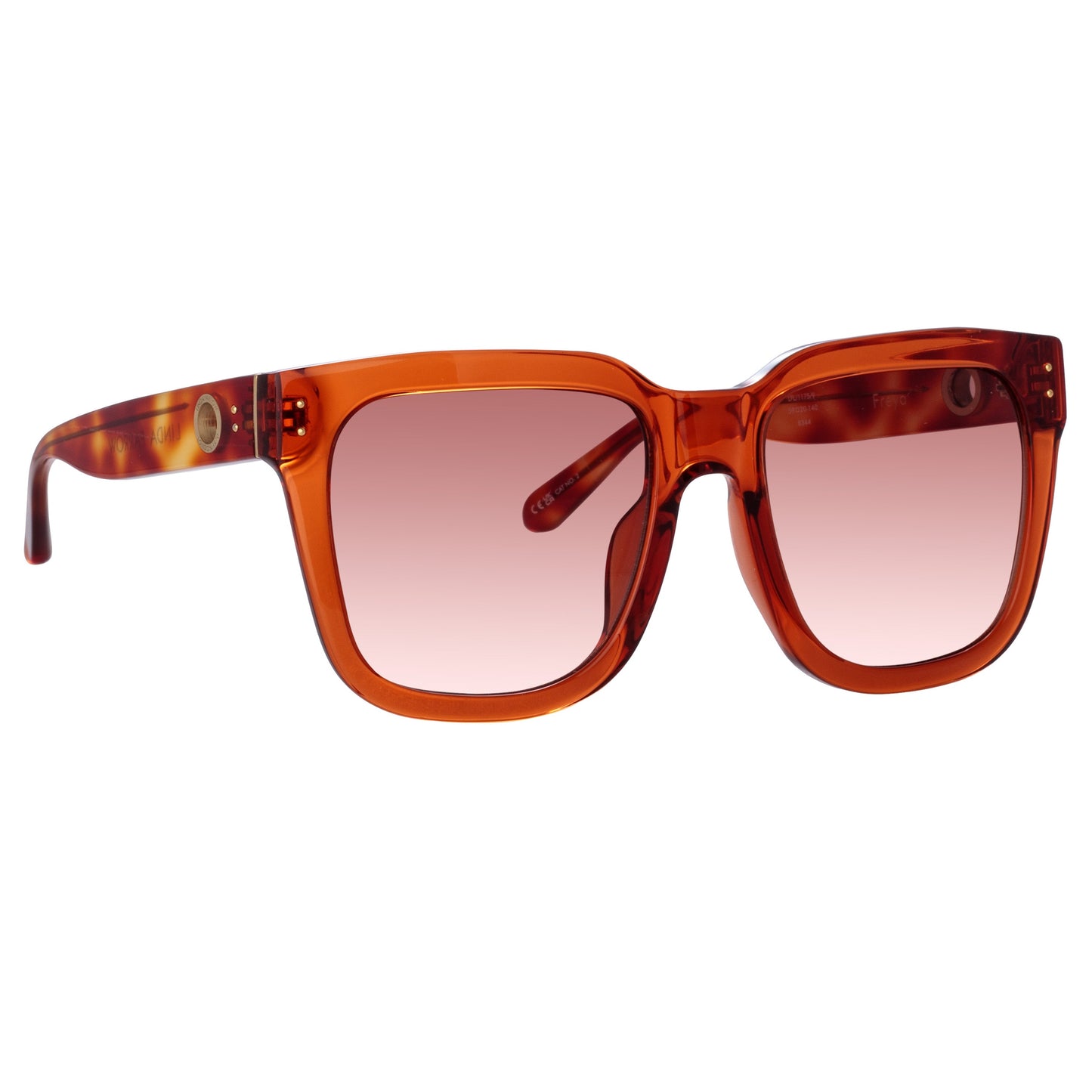Linda Farrow Freya Square Sunglasses in Amber C9 58
