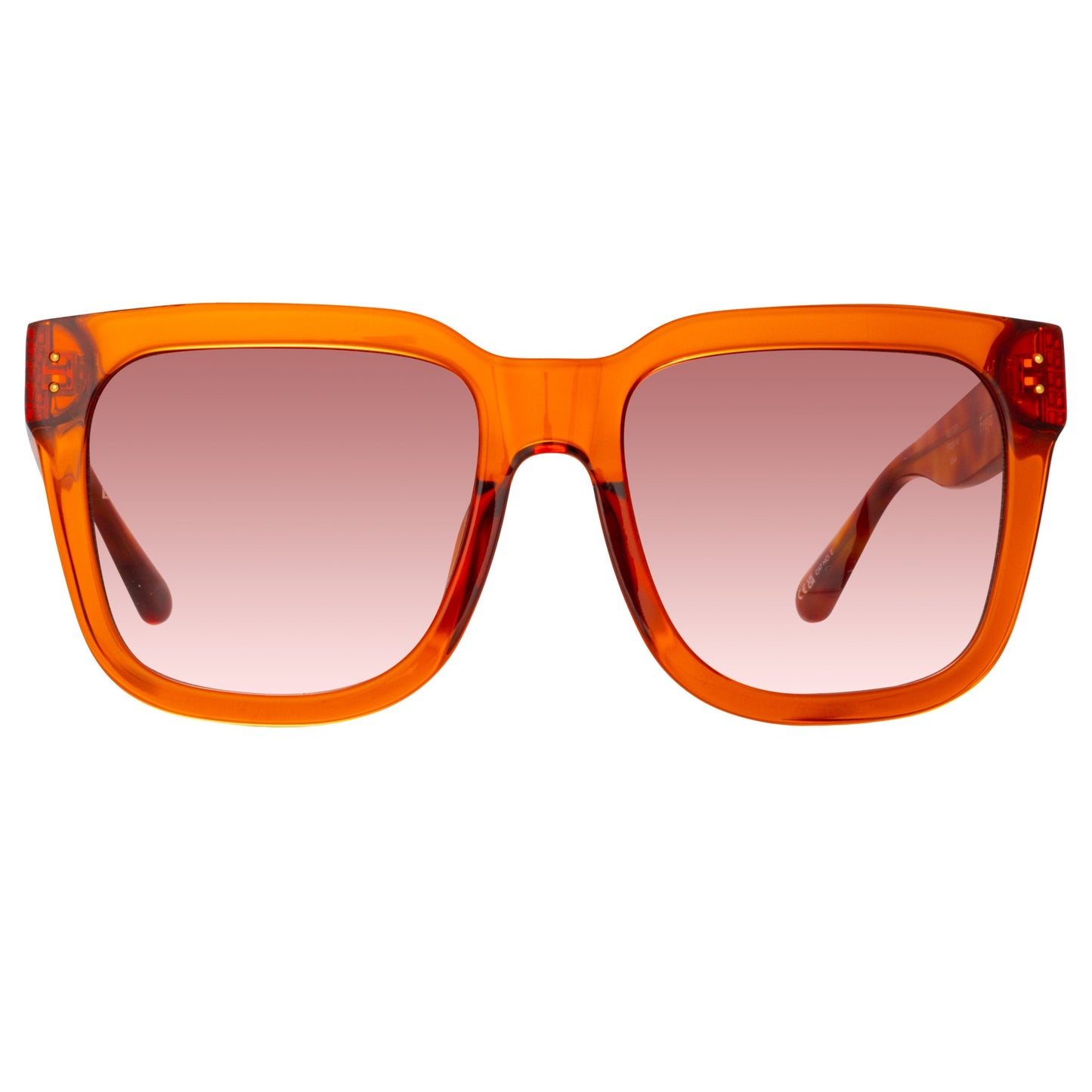 Linda Farrow Freya Square Sunglasses in Amber C9 58