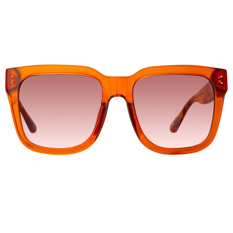 Linda Farrow Freya Square Sunglasses in Amber C9 58