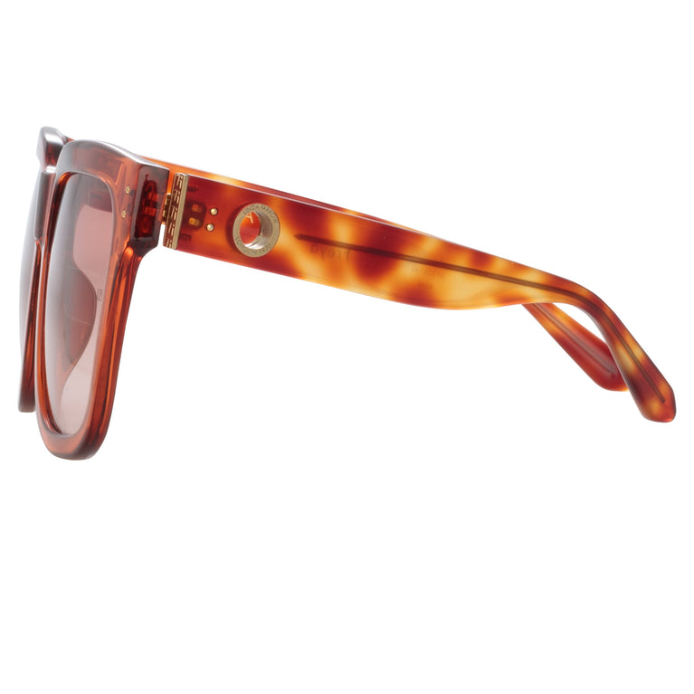 Linda Farrow Freya Square Sunglasses in Amber C9 58