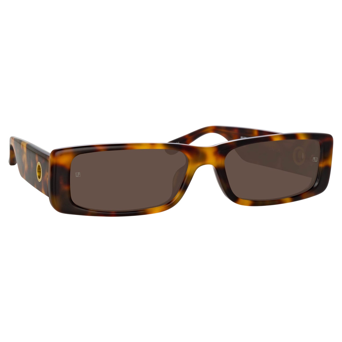Linda Farrow Dania Rectangular Sunglasses in Tortoiseshell C2 60