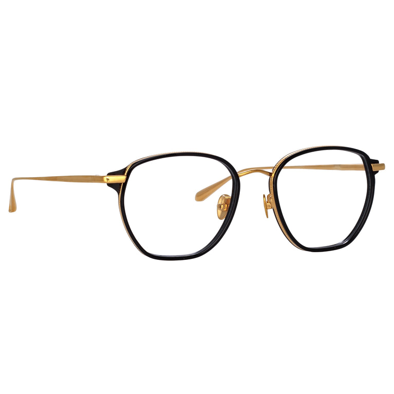 Linda Farrow Danilo Angular Optical Frame in Yellow Gold C1 53