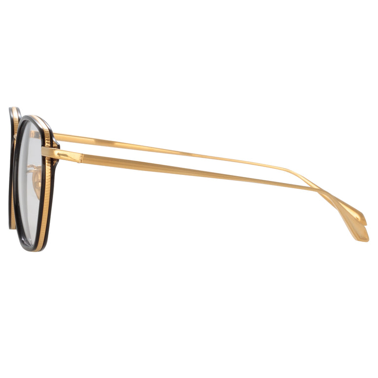 Linda Farrow Danilo Angular Optical Frame in Yellow Gold C1 53