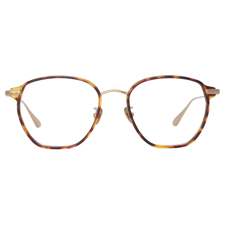 Linda Farrow Danilo Angular Optical Frame in Light Gold C2 53