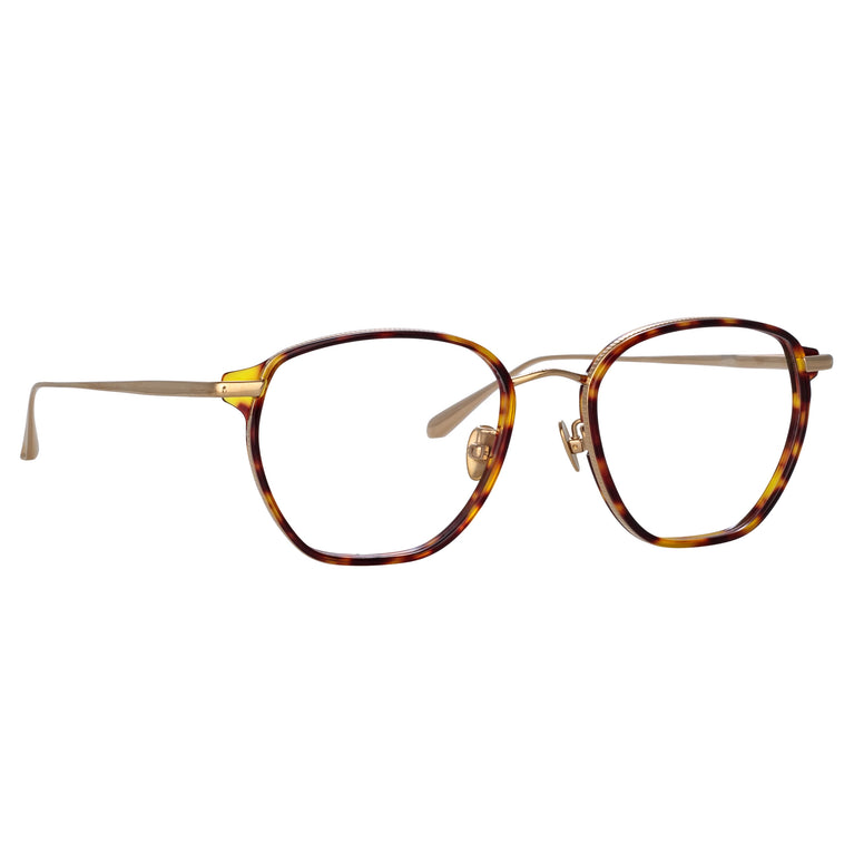 Linda Farrow Danilo Angular Optical Frame in Light Gold C2 53