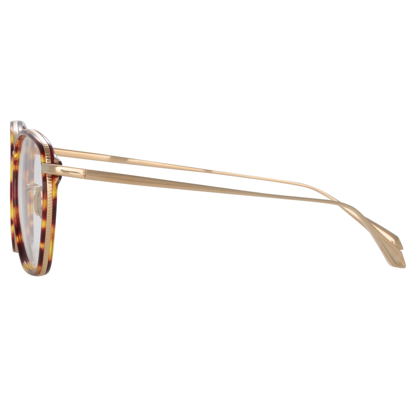Linda Farrow Danilo Angular Optical Frame in Light Gold C2 53