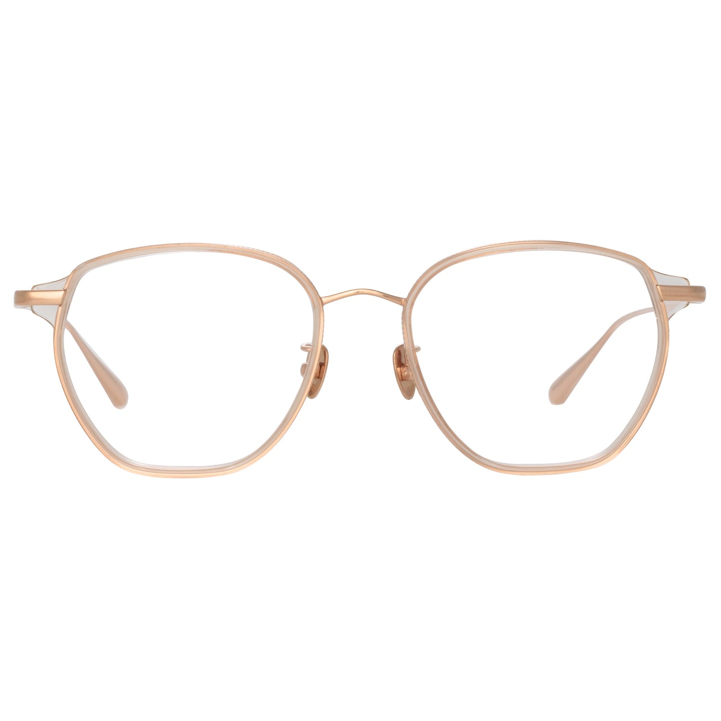 Linda Farrow Danilo Angular Optical Frame in Rose Gold C3 53