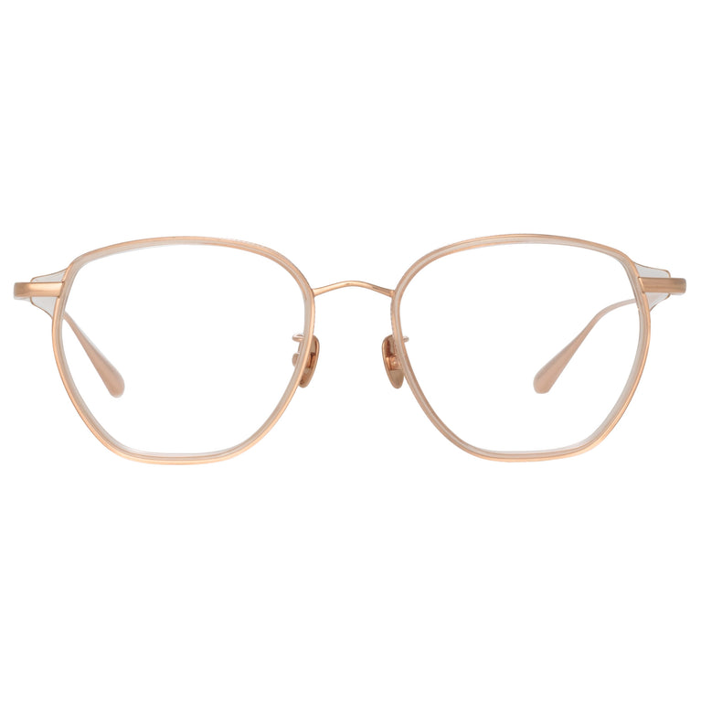 Linda Farrow Danilo Angular Optical Frame in Rose Gold C3 53