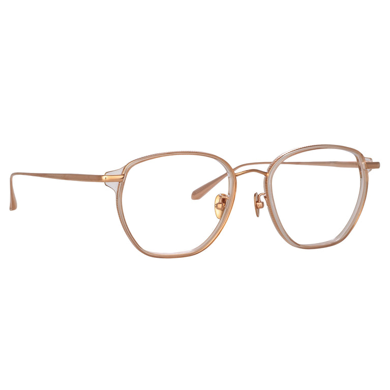 Linda Farrow Danilo Angular Optical Frame in Rose Gold C3 53