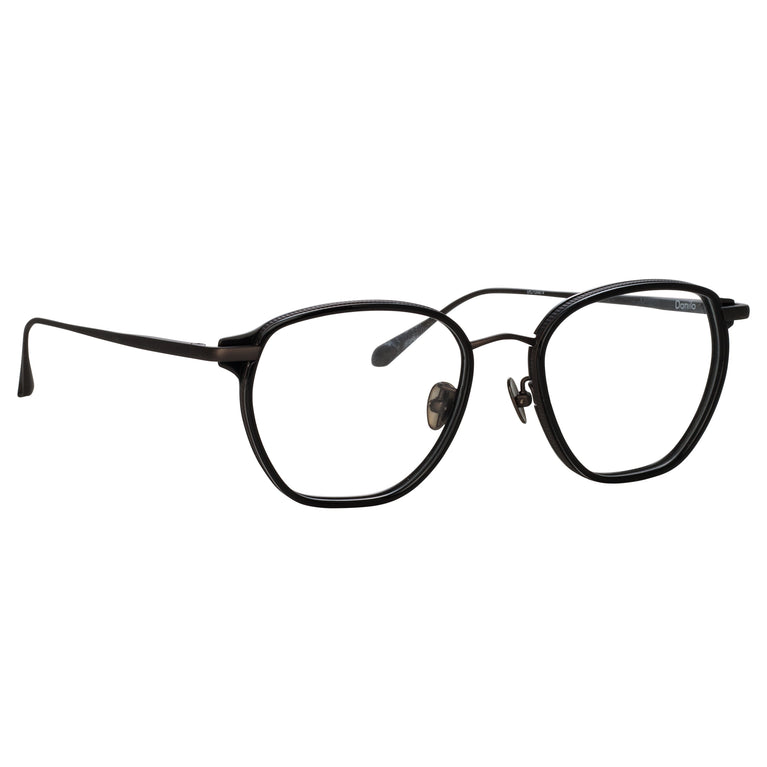 Linda Farrow Danilo Angular Optical Frame in Matt Nickel C4