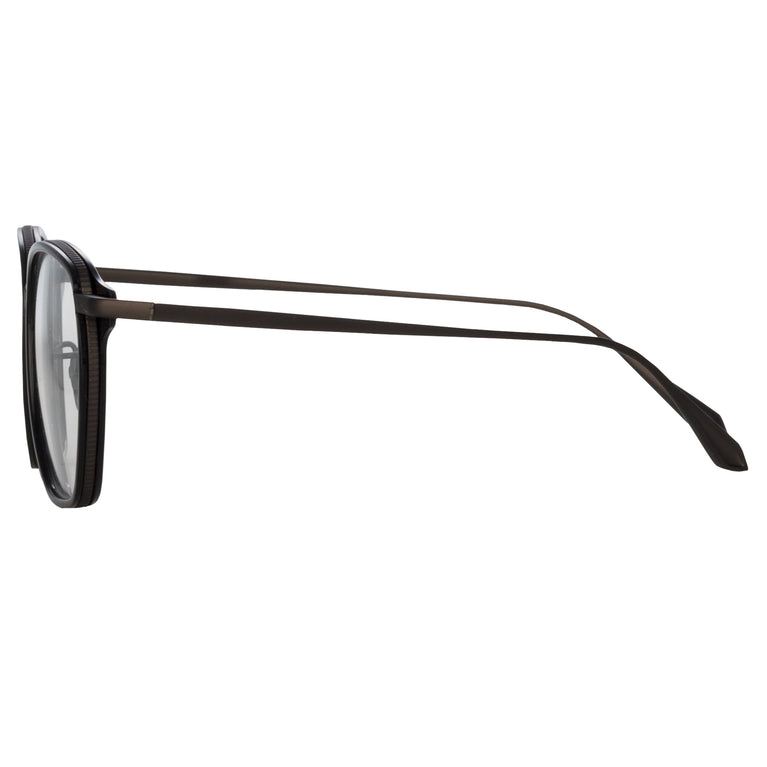 Linda Farrow Danilo Angular Optical Frame in Matt Nickel C4