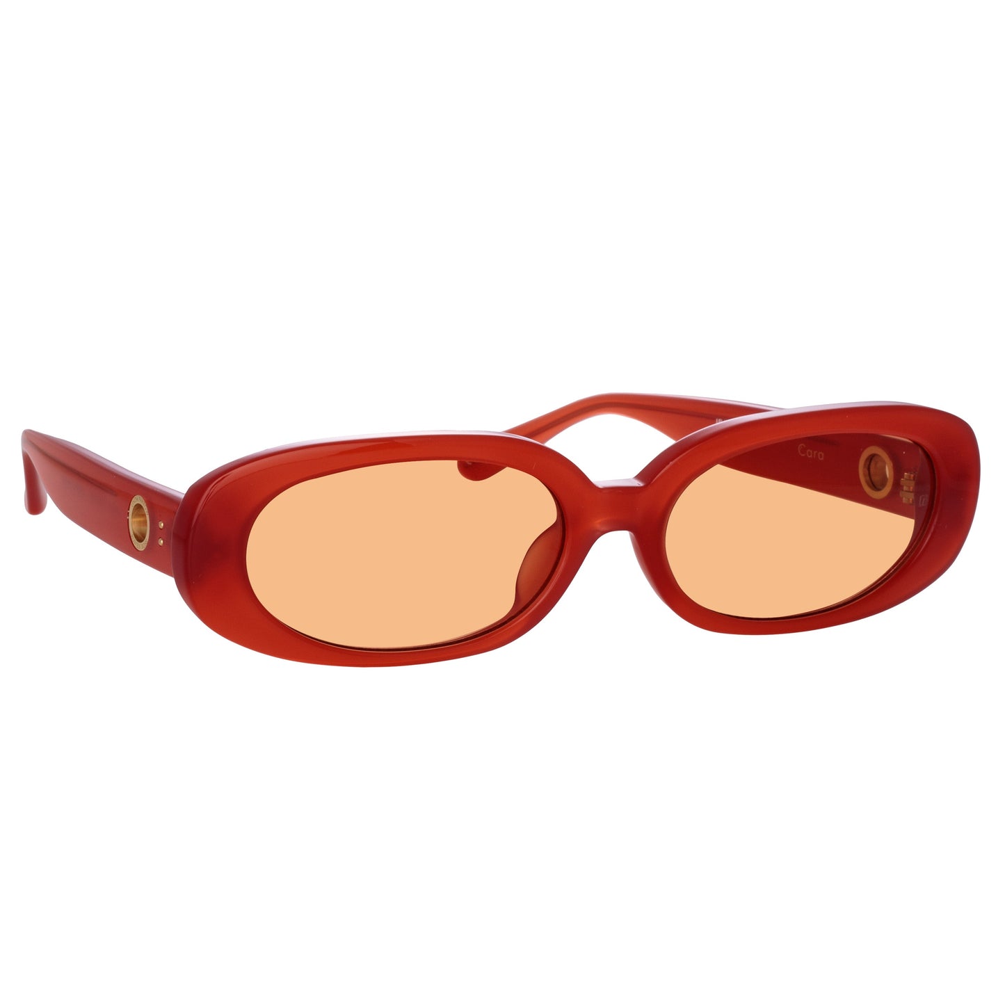 Linda Farrow Cara Oval Sunglasses in Terracotta C1 59