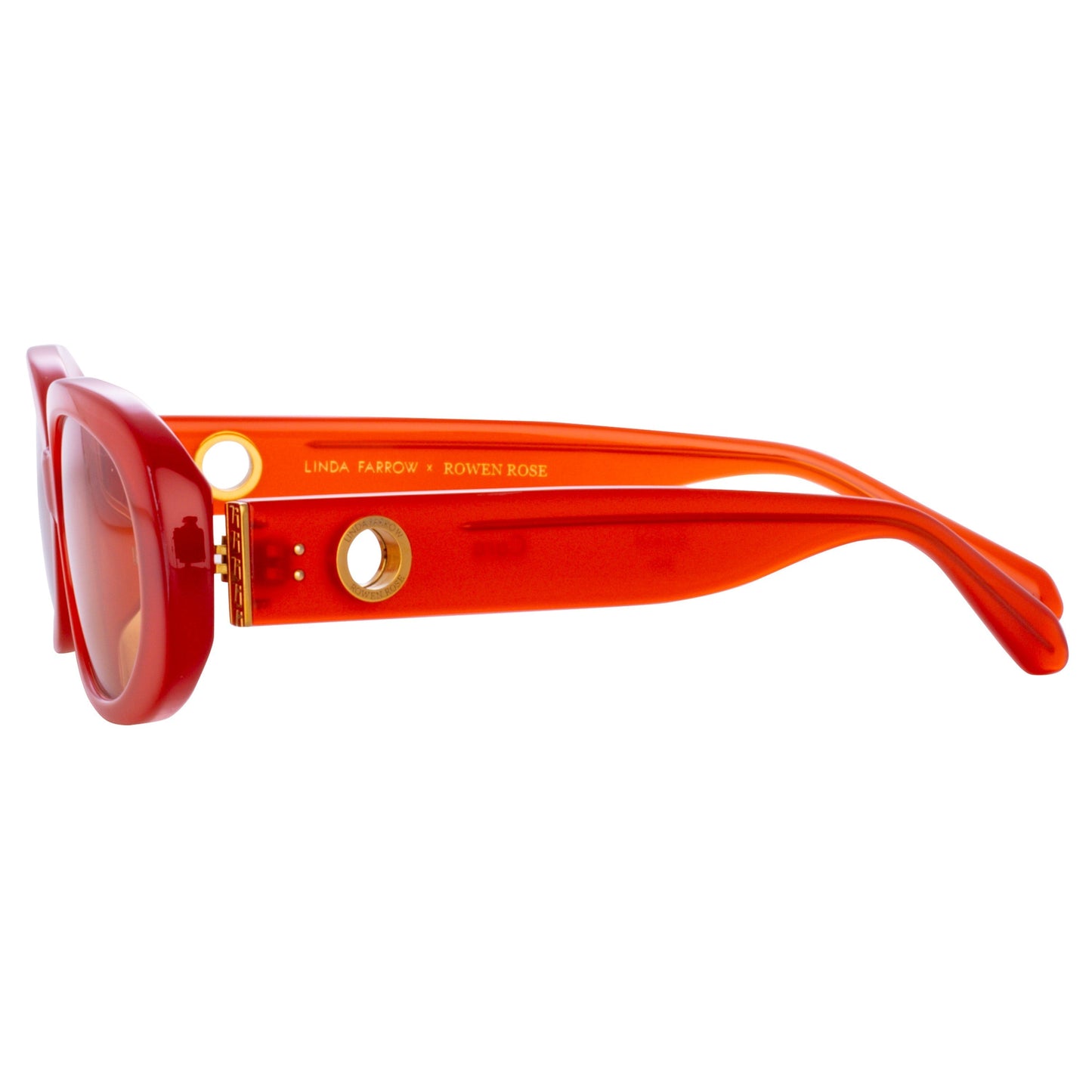 Linda Farrow Cara Oval Sunglasses in Terracotta C1 59