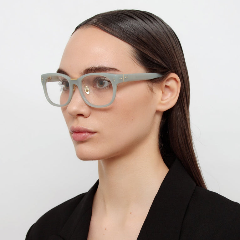 Linda Farrow Cedric A Rectangular Optical Frames in Steel AC 54