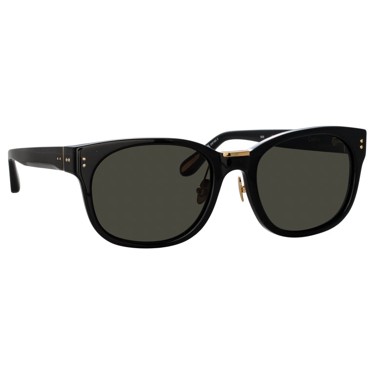 Linda Farrow Cedric A Rectangular Sunglasses in Black and Grey AC 50