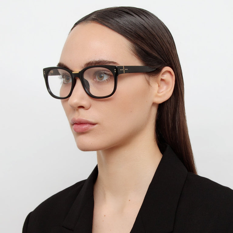 Linda Farrow Cedric Rectangular Optical Frames in Black C1 54