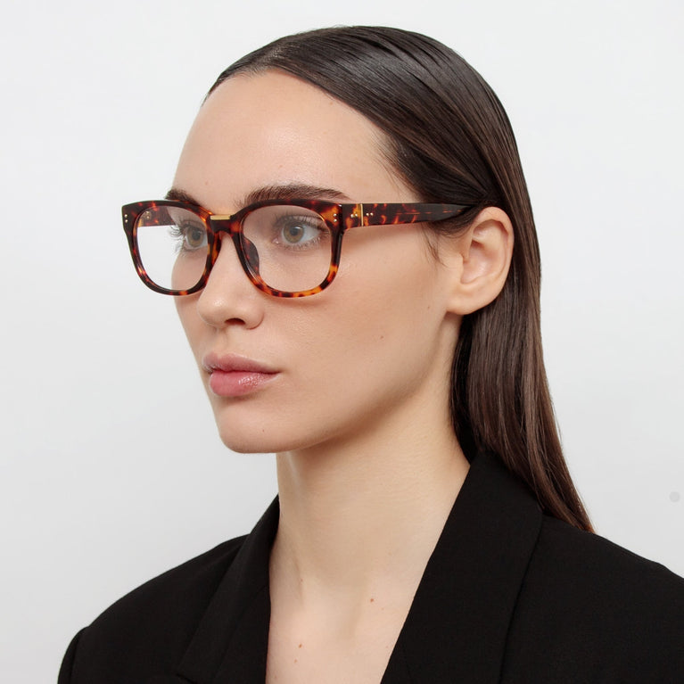 Linda Farrow Cedric Rectangular Optical Frames in Tortoiseshell C2 54