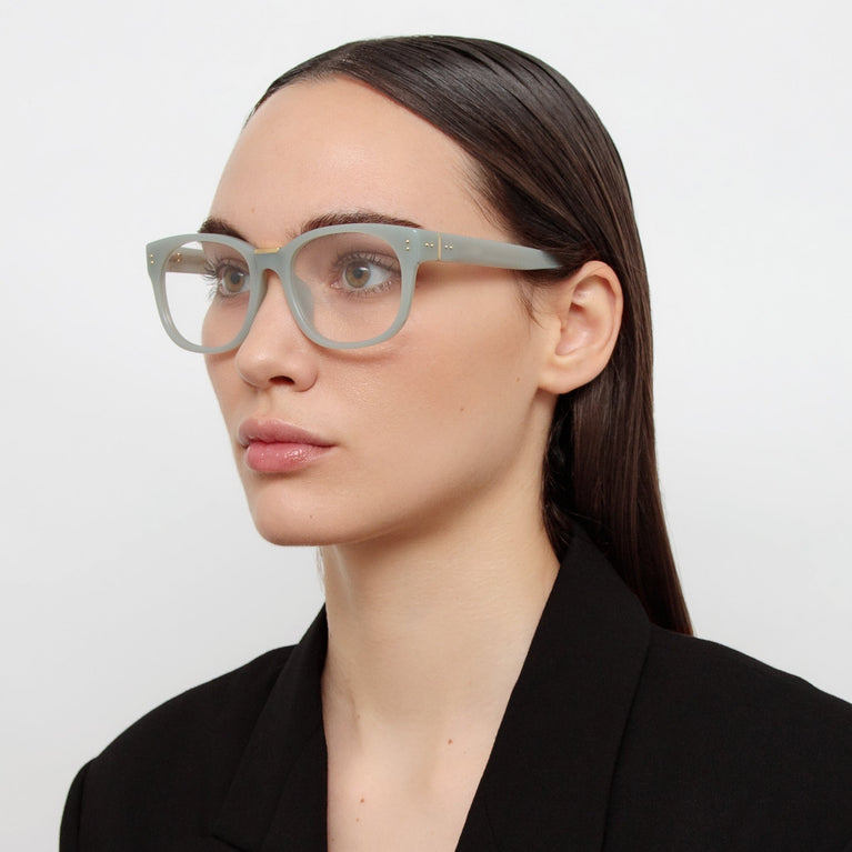 Linda Farrow Cedric Rectangular Optical Frames in Steel C3 54