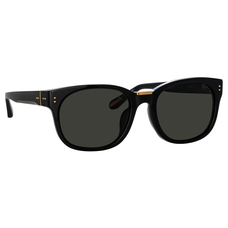 Linda Farrow Cedric Rectangular Sunglasses in Black and Grey C4 50