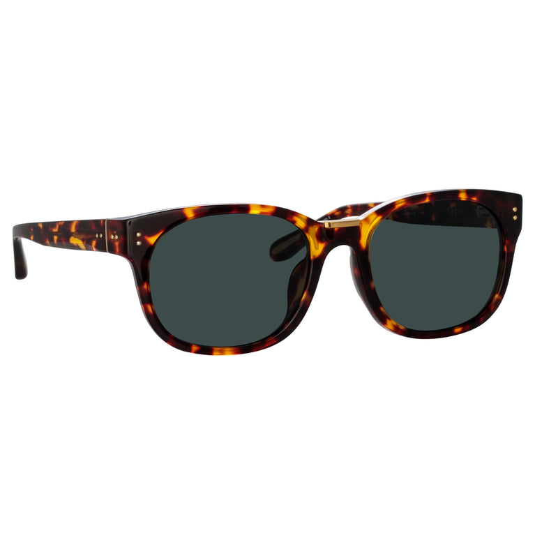 Linda Farrow Cedric Rectangular Sunglasses in Tortoiseshell C5 50