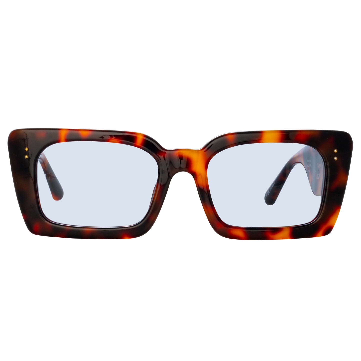 Linda Farrow Nieve Rectangular Sunglasses in Tortoiseshell and Blue C6 5