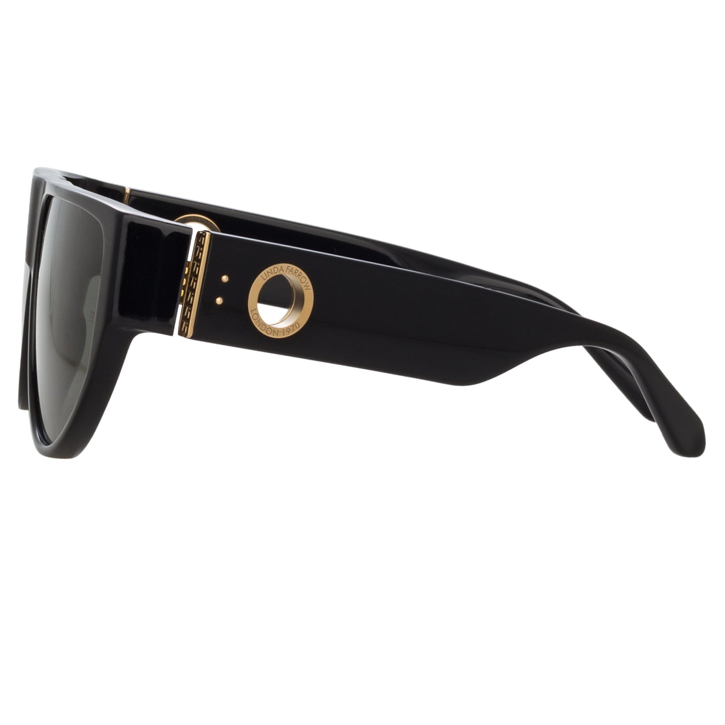 Linda Farrow Elodie Flat Top Sunglasses in Black C1 64
