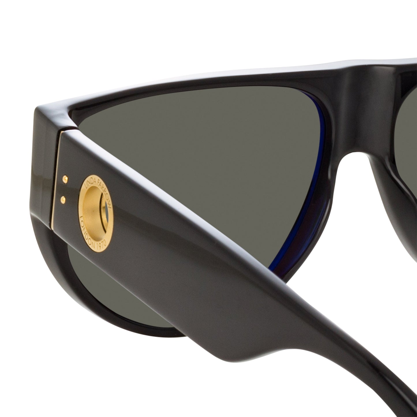 Linda Farrow Elodie Flat Top Sunglasses in Black C1 64