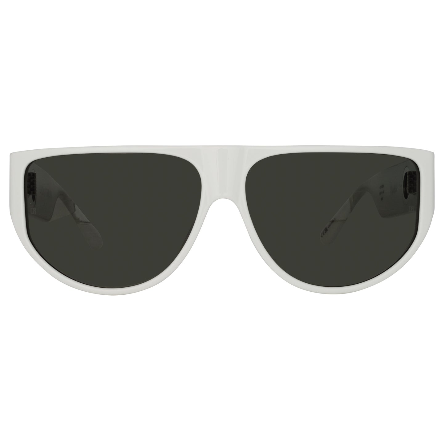 Linda Farrow Men's Elodie Flat Top Sunglasses in White C4 64