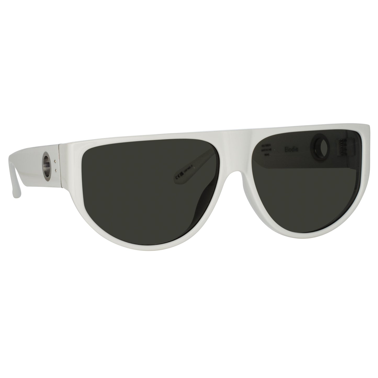 Linda Farrow Men's Elodie Flat Top Sunglasses in White C4 64