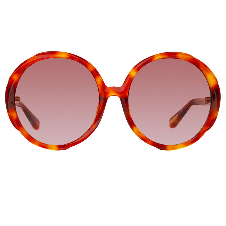 Linda Farrow Otavia Oversized Sunglasses in Amber Tortoiseshell C3 60
