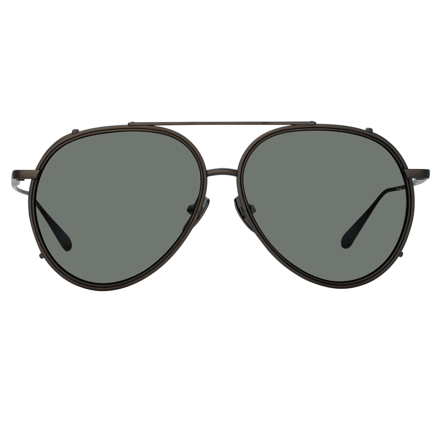 Linda Farrow Torino Aviator Sunglasses in Nickel C5 59