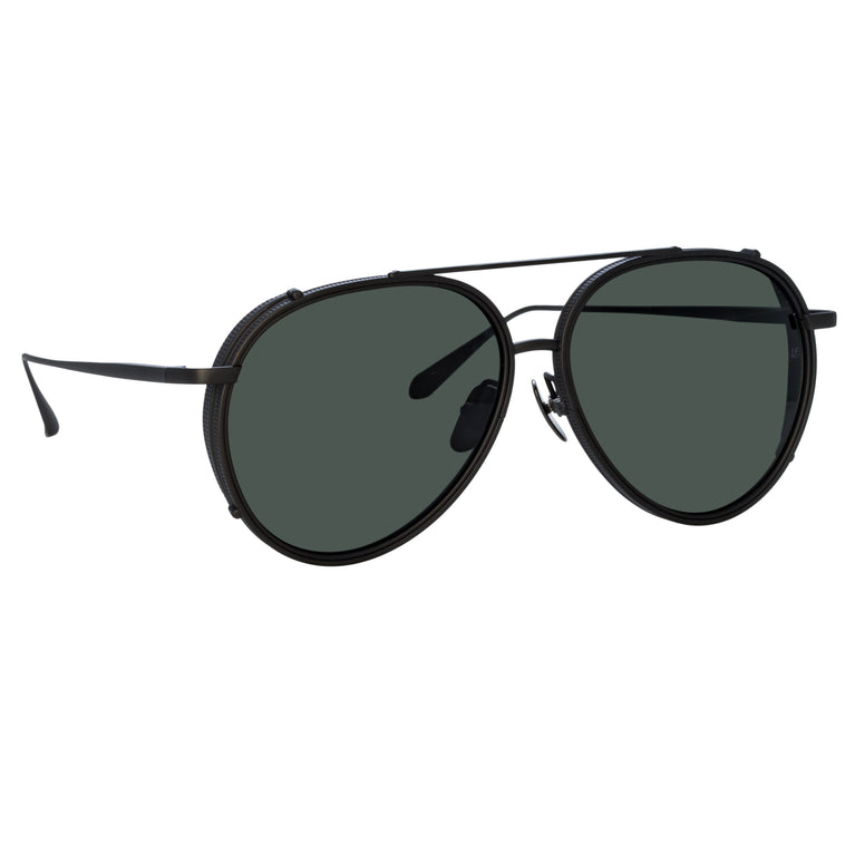 Linda Farrow Torino Aviator Sunglasses in Nickel C5 59