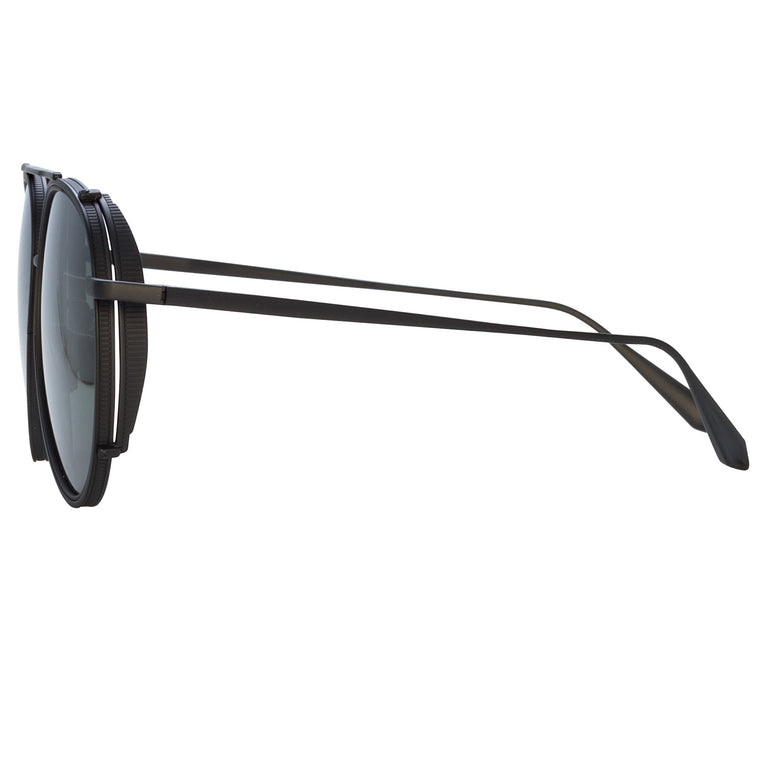 Linda Farrow Torino Aviator Sunglasses in Nickel C5 59