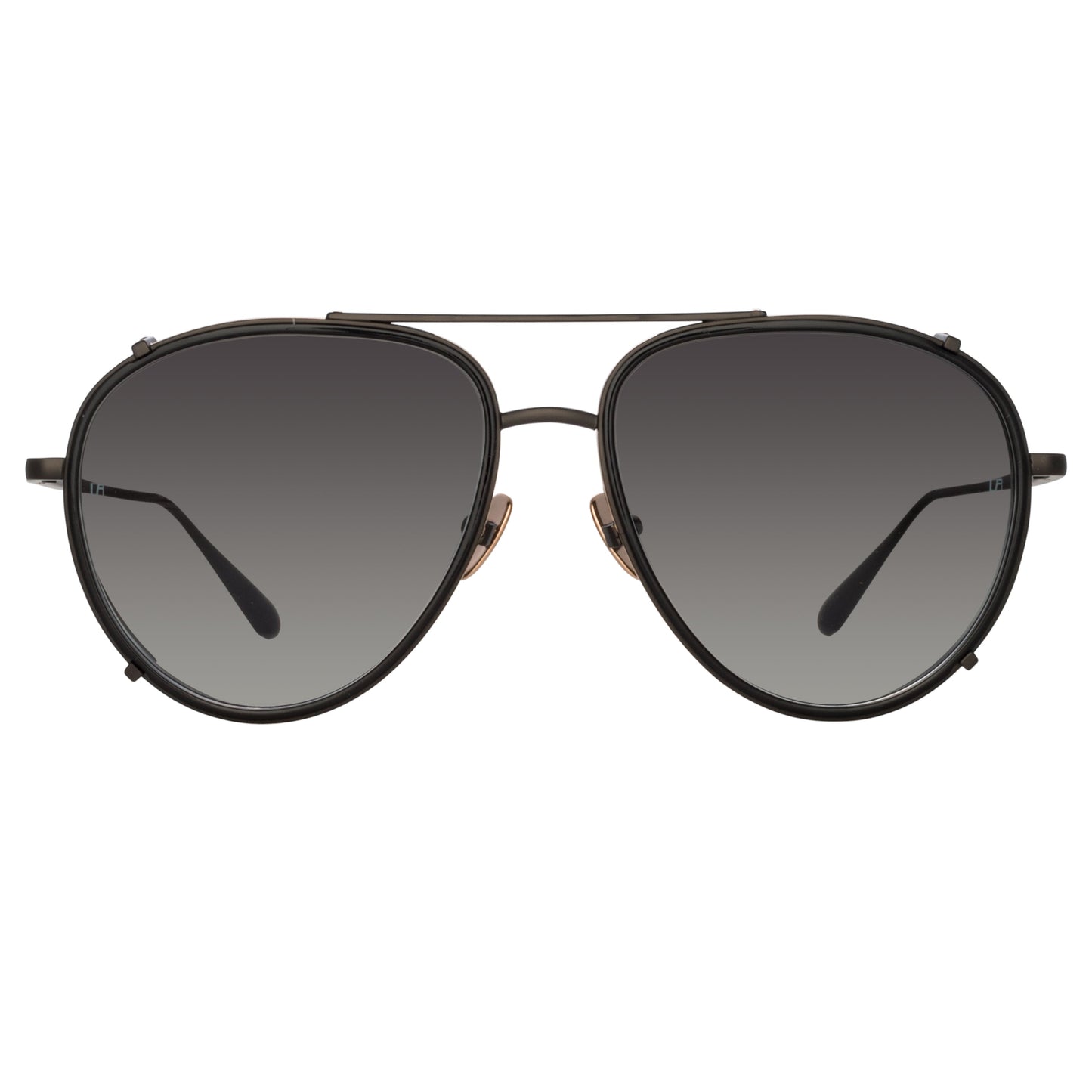 Linda Farrow Dimitri Aviator Sunglasses in Matt Nickel C1 59