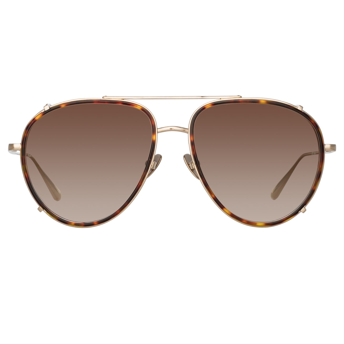 Linda Farrow Dimitri Aviator Sunglasses in Light Gold C3 62