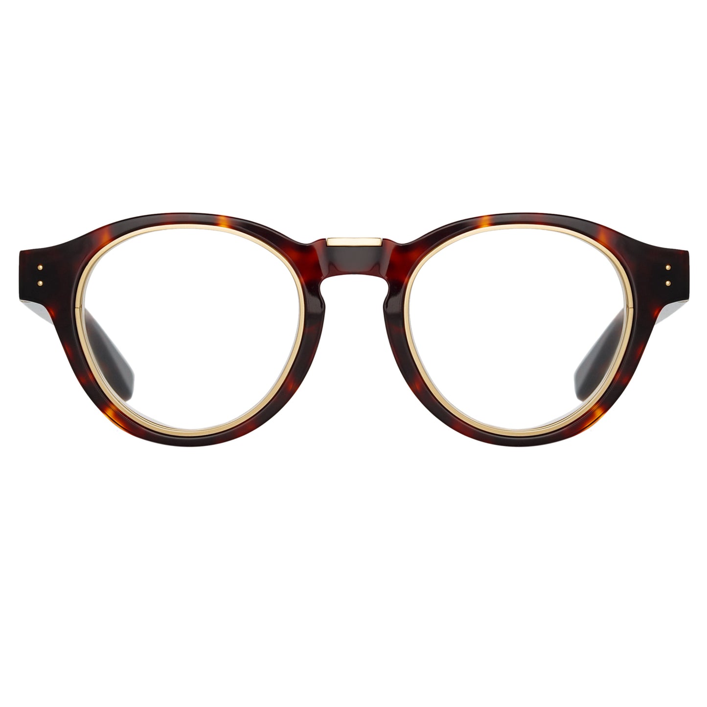 Linda Farrow Morris Oval Optical Frame in Tortoiseshell C4