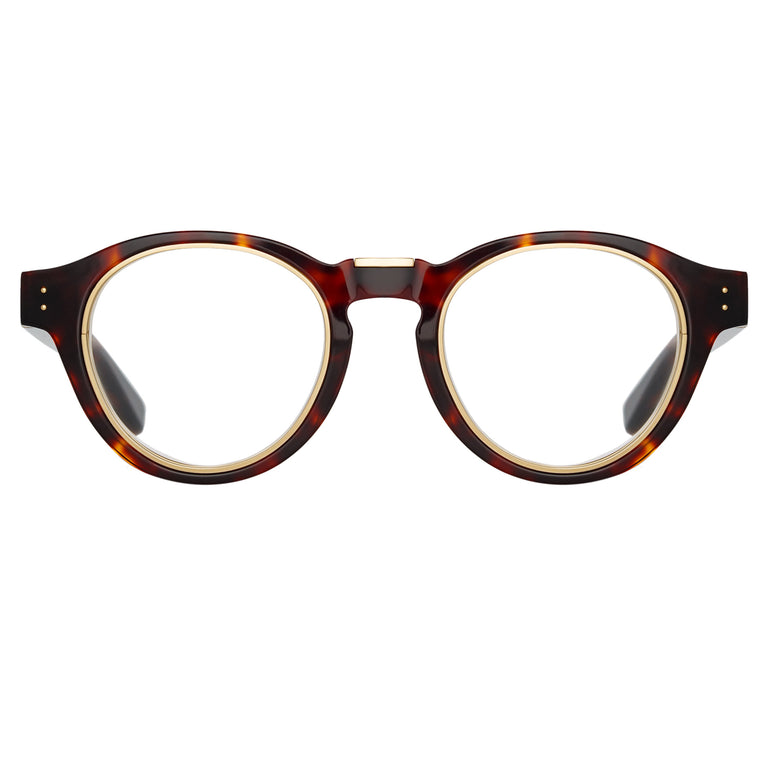 Linda Farrow Morris Oval Optical Frame in Tortoiseshell C4